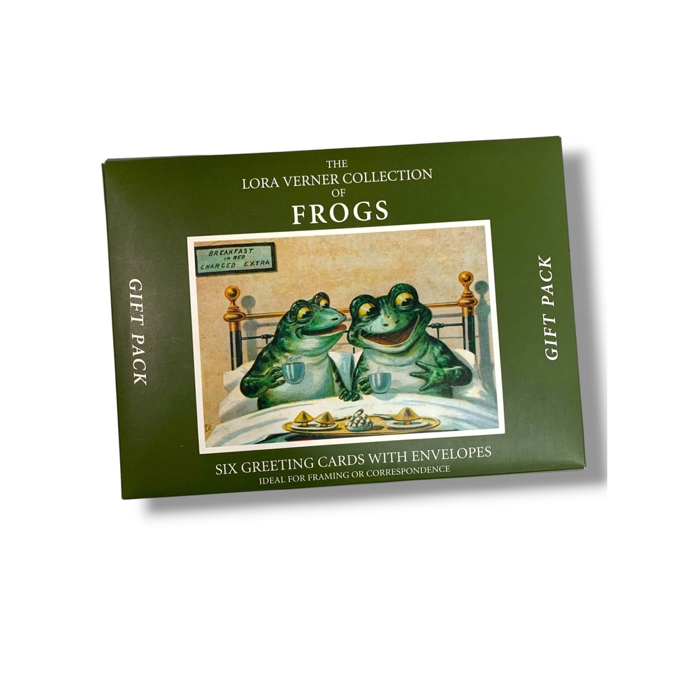 6 Greeting Cards with Envelopes The Lora Verner Collection of Frogs Gift Pack